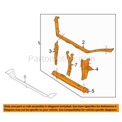 Aftermarket Replacement - RSP-1679 2008-2011 Subaru Impreza (Sedan & Wagon) (2.5 Liter H4 Engine) Front Center Radiator Support Core Assembly Primed Made of Steel - Image 3