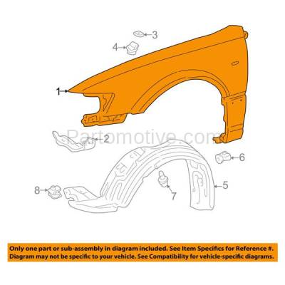 Aftermarket Replacement - FDR-1129L 1997-2001 Toyota Camry (CE, LE, XLE) (USA & Japan Built) Front Fender Quarter Panel (with Molding Holes) Steel Left Driver Side - Image 3