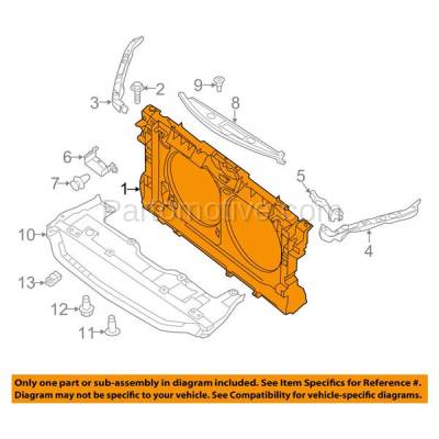 Aftermarket Replacement - RSP-1595 2013-2015 Nissan Altima (Base, S, SL, SV) Sedan 4-Door (2.5 Liter) Front Center Radiator Support Core Assembly Plastic with Steel - Image 3