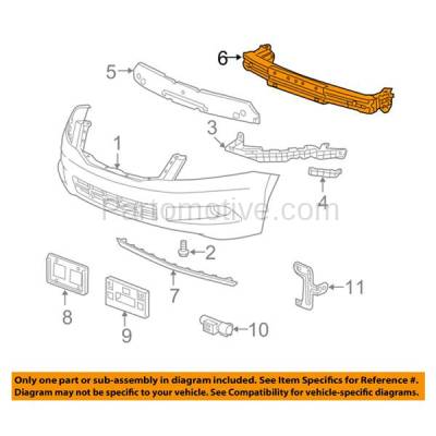 Aftermarket Replacement - BRF-1376F 2008-2012 Honda Accord (Coupe & Sedan) (USA & Japan Built) Front Bumper Impact Face Bar Crossmember Reinforcement Steel - Image 3