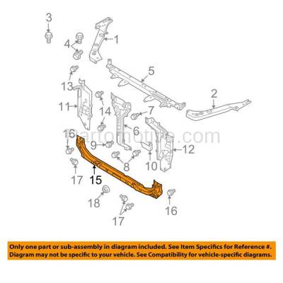 Aftermarket Replacement - RSP-1626 2008-2013 Nissan Rogue & 2014 2015 Rouge Select 2.5L Front Radiator Support Lower Crossmember Tie Bar Panel Primed Steel - Image 3