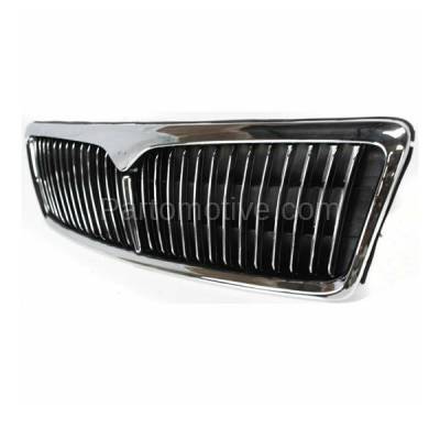 Aftermarket Replacement - GRL-1922 1996-1999 Infiniti I30 (Base & T) (3.0 Liter V6 Engine) Front Center Grille Assembly Chrome Shell with Black Insert Plastic - Image 2