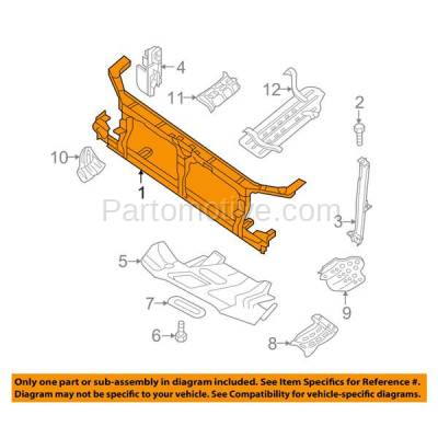 Aftermarket Replacement - RSP-1658 2009-2014 Nissan Xterra & 2010-2014 Frontier Pickup Truck (2.5 & 4.0 Liter Engine) Front Radiator Support Core Assembly Primed Steel - Image 3
