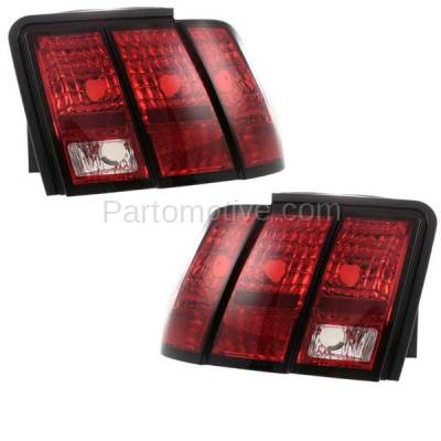 Aftermarket Replacement - TLT-1000L & TLT-1000R 1999-2004 Ford Mustang (excluding Cobra Models) (Convertible & Coupe) Taillight Taillamp Rear Brake Light SET PAIR Lamp Left & Right Side - Image 2