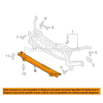 Aftermarket Replacement - RSP-1225 2015-2017 Ford Transit-150/250/350/350 HD (Base, XL, XLT) Front Radiator Support Lower Crossmember Tie Bar Panel Primed Made of Steel - Image 3