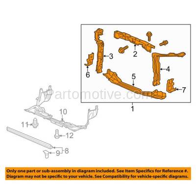 Aftermarket Replacement - RSP-1351 2012 Honda Civic (Coupe & Sedan) (1.5 & 1.8 & 2.4 Liter Engine) Front Center Radiator Support Core Assembly Primed Made of Steel - Image 3