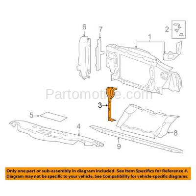 Aftermarket Replacement - RSP-1182 2006-2008 Lincoln Mark LT & 2004-2012 Ford F-150 & 2004 F150 Heritage Center Radiator Support Core Vertical Bracket Hood Latch Support - Image 3