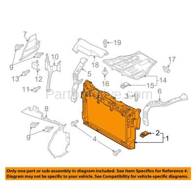 Aftermarket Replacement - RSP-1483 2007-2010 Mazda CX-7 (Grand Touring, GS, GT, GX, Sport, SV, Touring) (2.3 & 2.5 Liter Engine) Radiator Support Core Assembly Plastic - Image 3