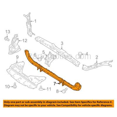 Aftermarket Replacement - RSP-1632 2014-2018 Nissan Rogue (S, SL, SV & Hybrid) Front Radiator Support Lower Crossmember Tie Bar Panel Primed Made of Steel - Image 3