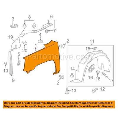 Aftermarket Replacement - FDR-1752R 2010-2017 GMC Terrain (2.4 & 3.0 & 3.6 Liter Engine) (Models with 3 Mounting Holes) Front Fender Quarter Panel Steel Right Passenger Side - Image 3