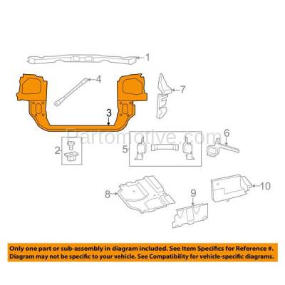 Aftermarket Replacement - RSP-1092 2008-2016 Chrysler Town & Country & 2008-2018 Dodge Grand Caravan Front Lower Radiator Support Core Closure Panel Assembly Primed Plastic - Image 3