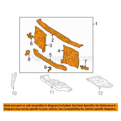 Aftermarket Replacement - RSP-1721 1996-2002 Toyota 4Runner (Base, Limited, SR5) (2.7 & 3.4 Liter Engine) Front Center Radiator Support Core Assembly Primed Steel - Image 3