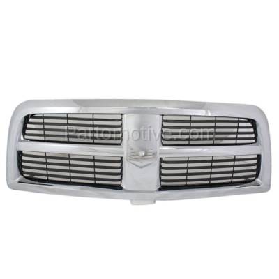 Aftermarket Replacement - LKQ-CH1200336OE 2010-2012 Dodge Ram 2500 3500 Pickup Truck Front Face Bar Grille Assembly Chrome Frame Shell & Black Insert Plastic without Emblem - Image 1