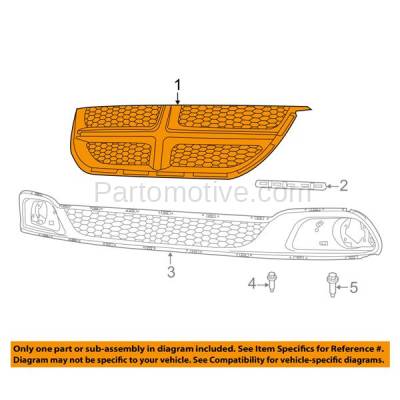 Aftermarket Replacement - LKQ-CH1200340OE 2011-2020 Dodge Grand Caravan & 2012-2015 Ram Cargo Van (3.6L V6 Engine) Front Center Grille Assembly Black Shell & Insert Plastic - Image 3