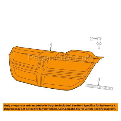 Aftermarket Replacement - LKQ-CH1200362OE 2011-2020 Dodge Journey (Models without Fog Lights) Front Center Face Bar Grille Assembly Textured Black with Chrome Molding Plastic - Image 3
