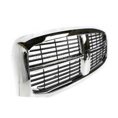 Aftermarket Replacement - LKQ-CH1200282OE 2006-2008 Dodge Ram 1500 & 2006-2009 2500 & 3500 Pickup Truck Front Center Grille Assembly Chrome Shell & Black Billet Style Insert Plastic - Image 2