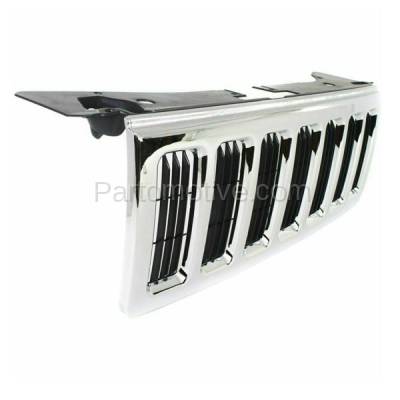 Aftermarket Replacement - LKQ-CH1200303OE 2006-2010 Jeep Commander (8Cyl 6Cyl, 3.7L 4.7L 5.7L Engine) Front Face Bar Grille Assembly Chrome Shell & Vertical Bar Insert Plastic - Image 2