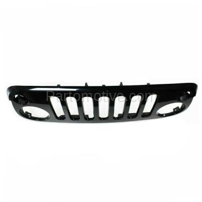 Aftermarket Replacement - LKQ-CH1200313OE 2007-2017 Jeep Wrangler (Sport Utility 2/4-Door) (3.6L & 3.8L) Front Center Face Bar Grille Assembly Paintable Black Shell & Insert Plastic - Image 3