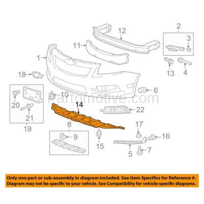 Aftermarket Replacement - LKQ-GM1228149OE 2011-2015 Chevrolet Cruze & 2016 Cruze Limited Front Bumper Lower Spoiler Valance Air Dam Deflector Apron Garnish Panel Textured Plastic - Image 3