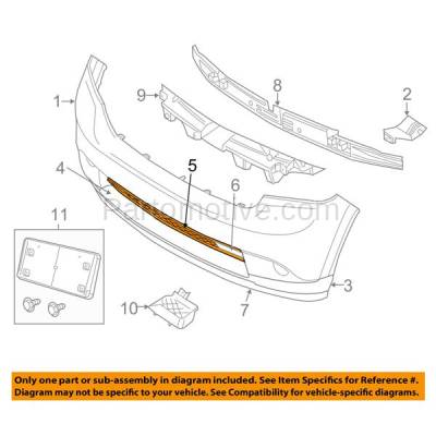 Aftermarket Replacement - LKQ-CH1036120OE 2011-2013 Dodge Durango (For Models without Adaptive Cruise Control) Front Center Lower Bumper Cover Grille Assembly Textured Black - Image 3