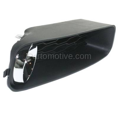 Aftermarket Replacement - LKQ-CH1039121OE 2011-2014 Dodge Avenger (2.4L & 3.6L) Front Fog Lamp Grille Bezel Assembly Textured Black with Chrome Ring Plastic Right Passenger Side - Image 2