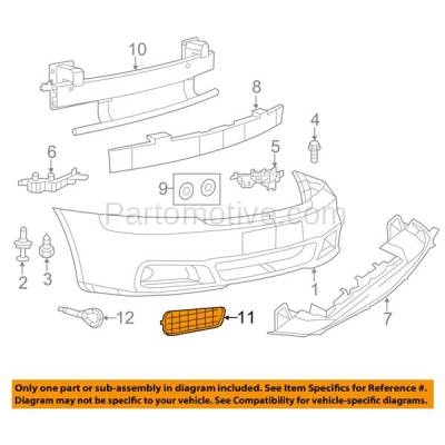 Aftermarket Replacement - LKQ-CH1038121OE 2011-2014 Dodge Avenger (2.4L & 3.6L) Front Fog Lamp Grille Bezel Assembly Textured Black with Chrome Ring Plastic Left Driver Side - Image 3
