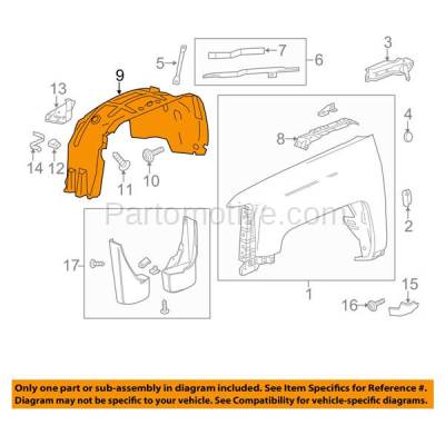 Aftermarket Replacement - LKQ-GM1248237OE 14-17 Chevy Silverado 1500 & Sierra 1500 Pickup Truck Front Splash Shield Inner Fender Liner Panel Plastic Left Driver Side - Image 3