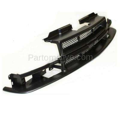 Aftermarket Replacement - LKQ-GM1200418OE 1998-2005 Chevrolet Blazer & 1998-2004 S10 Pickup Truck (2.2L & 4.3L Engine) Front Center Grille Assembly Black Shell & Mesh Insert Plastic - Image 2