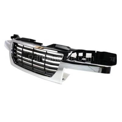 Aftermarket Replacement - LKQ-GM1200530OE 2004-2012 GMC Canyon Pickup Truck (2.8L 2.9L 3.5L 3.7L 5.3L Engine) Front Grille Assembly Chrome Shell & Black Insert Plastic without Emblem - Image 2