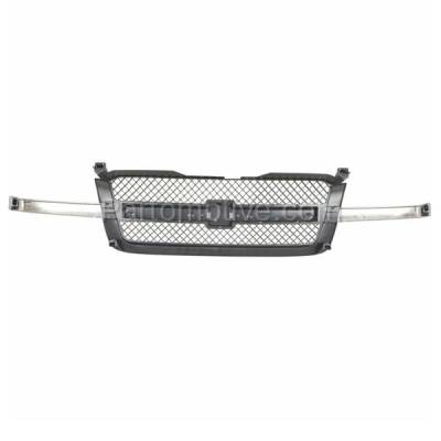 Aftermarket Replacement - LKQ-GM1200489OE 2002-2006 Chevrolet Avalanche (without Cladding) & Silverado Truck Front Grille Assembly Primed Shell & Mesh Insert with Chrome Center Bar - Image 3