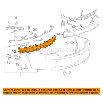Aftermarket Replacement - LKQ-GM1170226OE 2014-2020 Chevrolet Impala (Sedan 4-Door) (4Cyl 6Cyl, 2.4L 2.5L 3.6L Engine) Rear Bumper Face Bar Impact Energy Absorber Foam Pad - Image 3