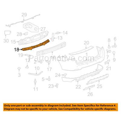 Aftermarket Replacement - LKQ-GM1140105OE 2010-2017 Chevrolet Equinox & GMC Terrain Rear Bumper Cover Upper Stiffener Support Bracket Crossmember Reinforcement Primed Steel - Image 3