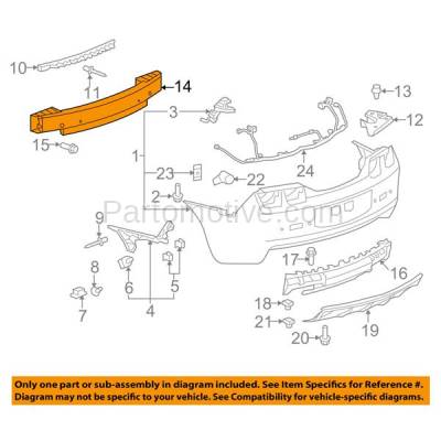 Aftermarket Replacement - LKQ-GM1106685OE 2010-2015 Chevrolet Camaro (Convertible & Coupe) (Models without Tow Hook) Rear Bumper Impact Cross Bar Reinforcement Steel - Image 3