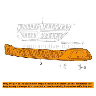 Aftermarket Replacement - LKQ-CH1036115OE 2011-2020 Dodge Grand Caravan & 2012-2015 Ram Cargo-Van Front Lower Bumper Cover Grille Assembly Textured Dark Gray Plastic - Image 3