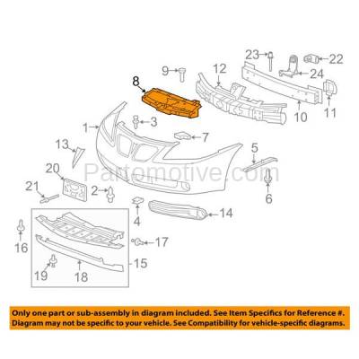 Aftermarket Replacement - LKQ-GM1225257OE 2005-2010 Pontiac G6 (Base, GT, GTP, GXP) Convertible/Coupe/Sedan Front Radiator Support Cover Upper Sight Shield Textured Plastic - Image 3