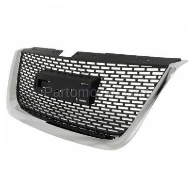 Aftermarket Replacement - LKQ-GM1200585OE 2007-2012 GMC Acadia (excluding Denali Model) Front Center Grille Assembly Chrome Shell with Painted Black Insert Plastic - Image 2