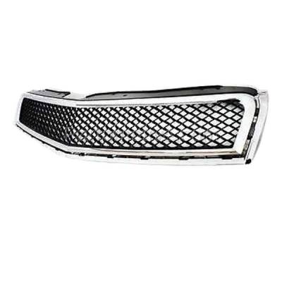 Aftermarket Replacement - LKQ-GM1200615OE 2009-2012 Chevrolet Traverse (3.6 Liter V6 Engine) Front Center Grille Assembly Chrome Shell with Painted Black Insert Plastic - Image 2