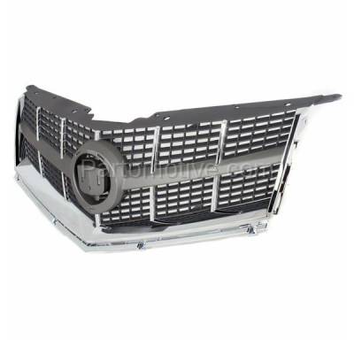 Aftermarket Replacement - LKQ-GM1200629OE 2010-2012 Cadillac SRX (For Models without Pre-Collision System) Front Center Face Bar Grille Assembly Gray with Chrome Molding Plastic - Image 2
