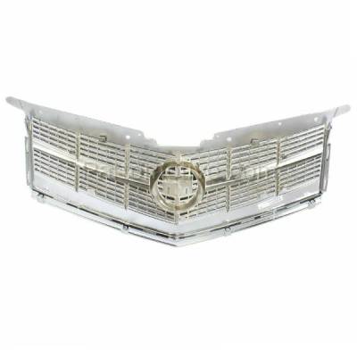 Aftermarket Replacement - LKQ-GM1200629OE 2010-2012 Cadillac SRX (For Models without Pre-Collision System) Front Center Face Bar Grille Assembly Gray with Chrome Molding Plastic - Image 3