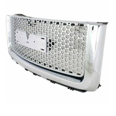 Aftermarket Replacement - LKQ-GM1200631OE 2007-2013 GMC Sierra 1500 Denali Pickup Truck (6.2 Liter V8 Engine) Front Grille Assembly Chrome Shell Painted Black Insert Plastic - Image 2