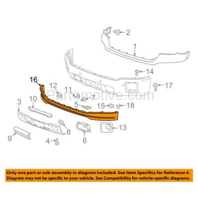 Aftermarket Replacement - LKQ-GM1095199OE 14-15 Sierra 1500 Pickup Truck Front Bumper Lower Spoiler Valance Air Dam Deflector Apron Garnish Panel Textured - Image 3