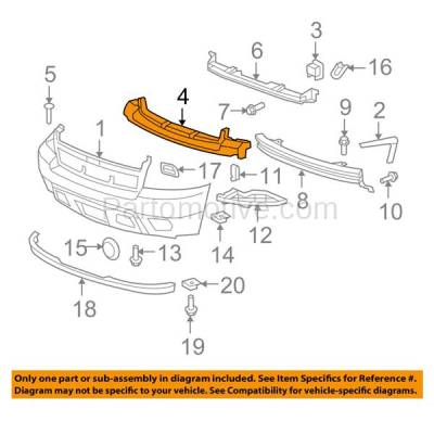 Aftermarket Replacement - LKQ-GM1070246OE 2007-2014 Chevrolet Avalanche, Suburban 1500/2500, Tahoe (For Models without Off Road Package) Front Bumper Face Bar Impact Energy Absorber - Image 3
