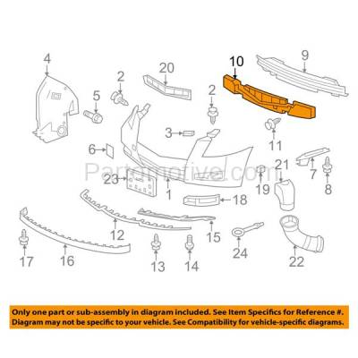 Aftermarket Replacement - LKQ-GM1070260OE 2008-2014 Cadillac CTS (except V Model) (4Cyl 6Cyl 8Cyl, 2.0L 3.0L 3.6L 6.2L Engine) Front Bumper Impact Face Bar Energy Absorber Foam Pad - Image 3