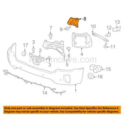 Aftermarket Replacement - LKQ-GM1066199OE 2014-2018 Chevrolet/GMC Silverado/Sierra 1500 Pickup Truck  Front Bumper Inner Retainer Mounting Brace Bracket Steel Left Driver Side - Image 3