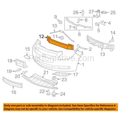 Aftermarket Replacement - LKQ-GM1006646OE 2008-2012 Chevrolet Malibu & 2007-2009 Saturn Aura Front Bumper Impact Face Bar Crossmember Reinforcement Primed Made of Steel - Image 3