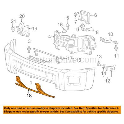 Aftermarket Replacement - LKQ-GM1007114OE 2015-2019 Chevrolet Silverado 2500 HD/3500 HD Pickup Truck Front Bumper Cover Lower Mounting Bracket Assembly Steel - Image 3