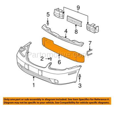 Aftermarket Replacement - LKQ-GM1006393OE 1997-2003 Chevrolet Malibu & 1999-2004 Oldsmobile Alero, 1997-1999 Cutlass & 1997-2005 Pontiac Grand Am Front Bumper Reinforcement Plastic - Image 3