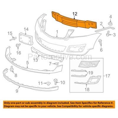 Aftermarket Replacement - LKQ-GM1006657OE 2008-2017 Buick Enclave & 2009-2017 Chevrolet Traverse Front Bumper Impact Bar Crossmember Reinforcement Beam Rebar Primed Steel - Image 3