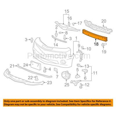 Aftermarket Replacement - LKQ-GM1006664OE 2010-2015 Chevrolet Camaro (Convertible & Coupe) Front Bumper Impact Face Bar Beam Crossmember Reinforcement Primed Steel - Image 3