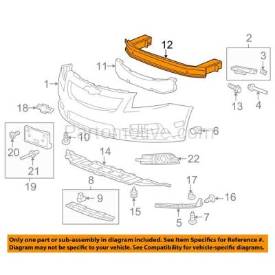 Aftermarket Replacement - LKQ-GM1006667OE 2011-2015 Chevrolet Cruze & 2016 Cruze Limited & 2012-2017 Buick Verano Front Bumper Impact Crossmember Reinforcement Aluminum - Image 3